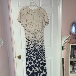 Lipsy Navy and Cream Maxi Dress